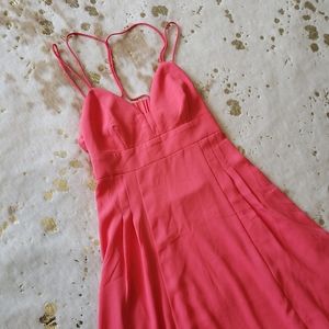 EUC Express 0 Coral Summer Mini Spaghetti Dress